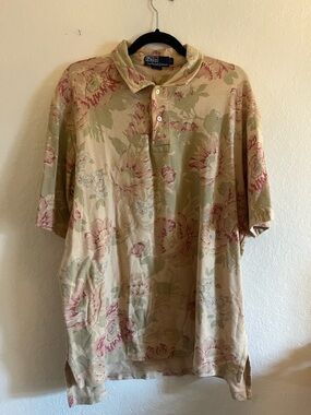 Ralph Lauren Beige Floral Short-Sleeve Polo